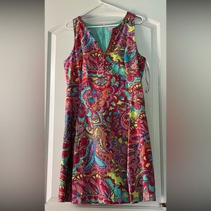Vintage Lilly Pulitzer dress size 14 floral with beaded embellishment sleeveless